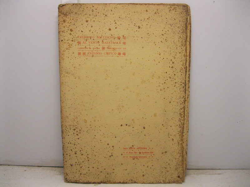 Al vento maestrale.  Canzone a ballo.  Traduzione di Antonio Cippico Dalla Nuova Antologia.  Fasc. 792.  16 dicembre 1904.  Proprietà letteraria